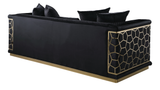 Stella Black Sofa, Loveseat, and Chair Set with Pillows Included view 4