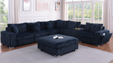 Snuggle Station Blue Reclining 6 or 7-Piece Sectional from Ella Furniture