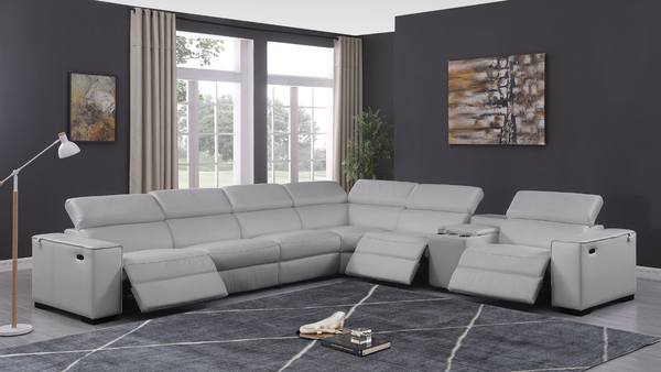 Picasso Light Gray 7-Piece Power Reclining Sectional