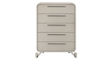 Delilah Beige Upholstered Bedroom Set with LED Mirror and USB Nightstand view 8