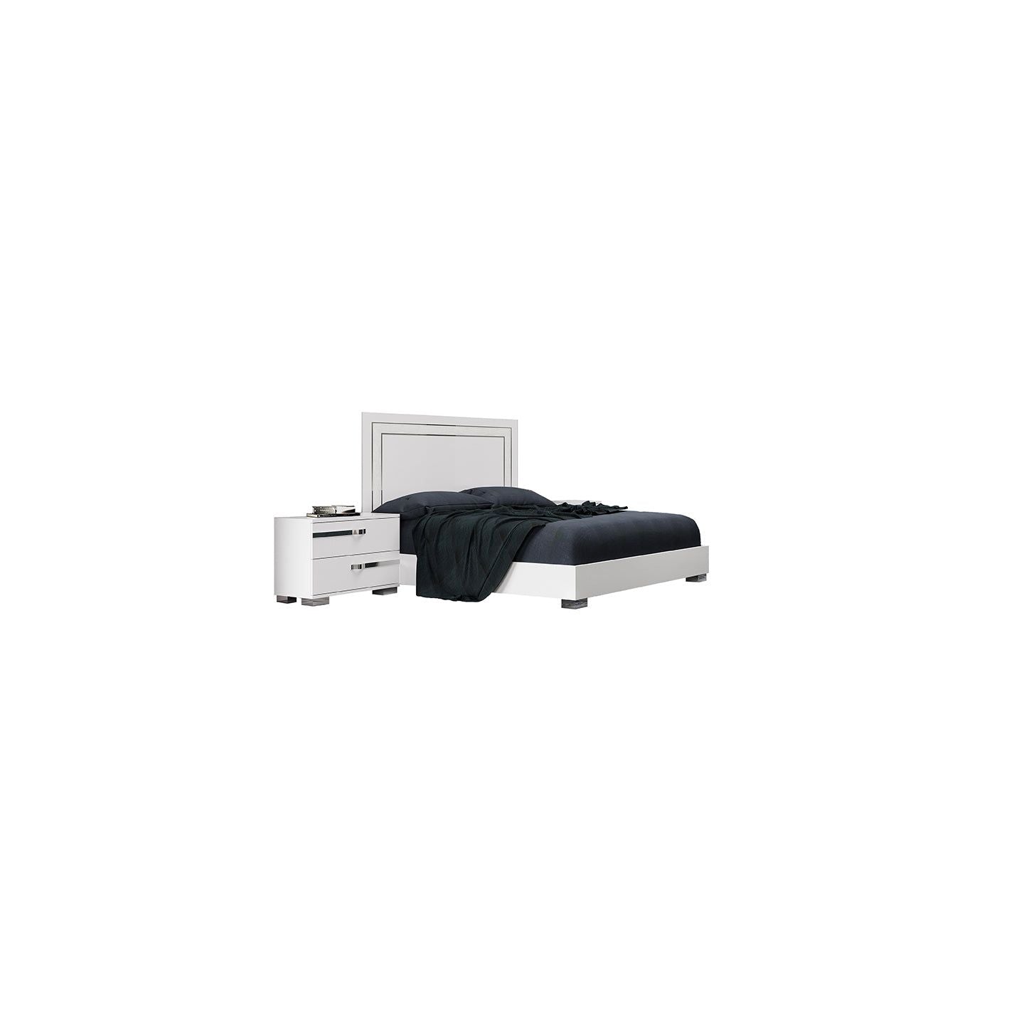 Volare Croco White Nightstand