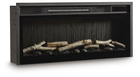 Entertainment Accessories Black Fireplace Insert angled view