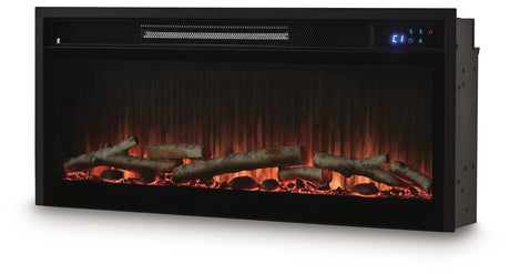 Entertainment Accessories Black Fireplace Insert angled view