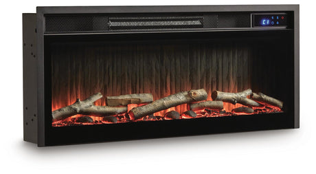 Entertainment Accessories Black Fireplace Insert angled view