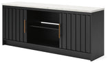 Cadmori Black/White 63" TV Stand angled view