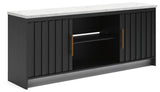 Cadmori Black/White 63" TV Stand angled view
