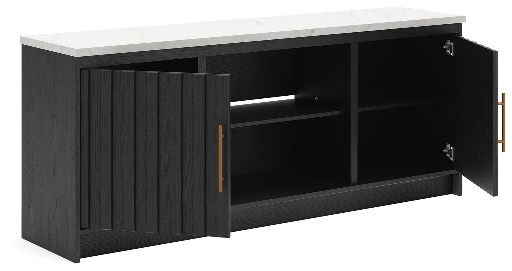 Cadmori Black/White 63" TV Stand angled view