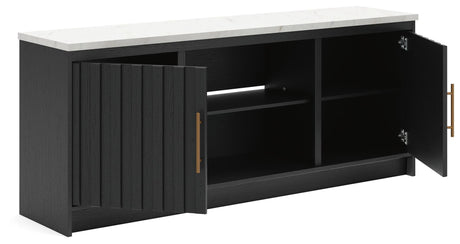 Cadmori Black/White 63" TV Stand angled view