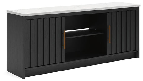 Cadmori Black/White 63" TV Stand angled view