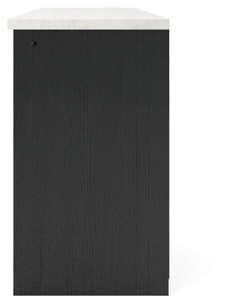 Cadmori Black/White 63" TV Stand view 3