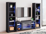 Cayberry Black 3-Piece Entertainment Center with Electric Fireplace