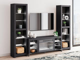 Cayberry Black 3-Piece Entertainment Center with Electric Fireplace