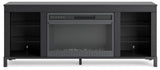 Cayberry Black 60" Tv Stand With Electric Fireplace