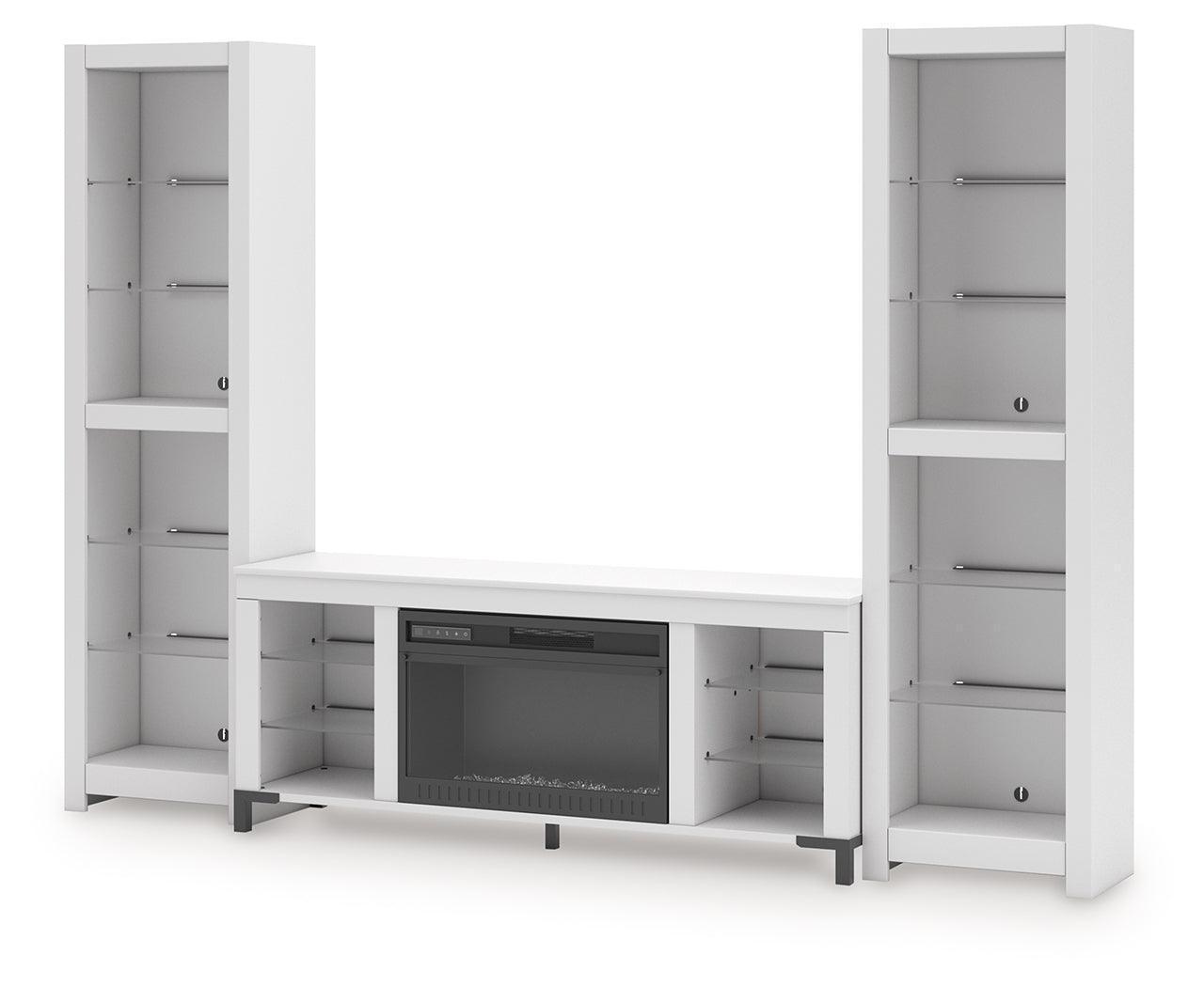 Brollevi White 3-Piece Entertainment Center
