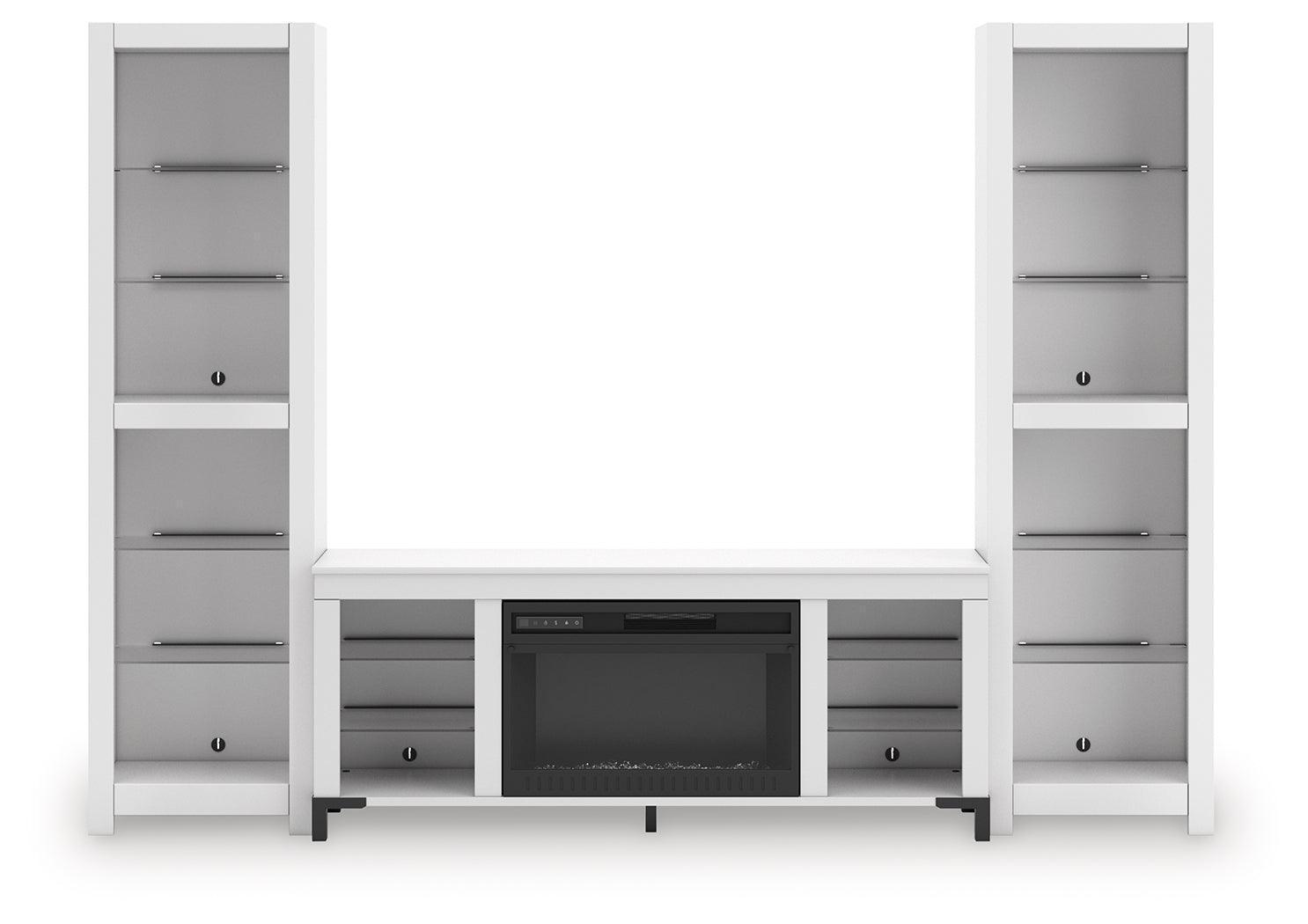 Brollevi White 3-Piece Entertainment Center
