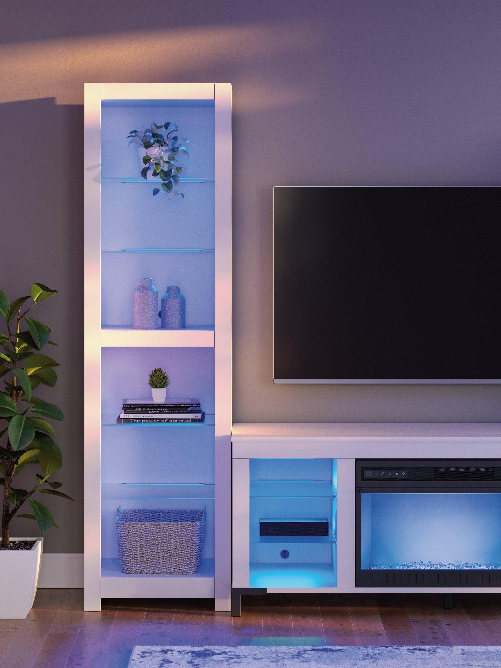 Brollevi White 3-Piece Entertainment Center