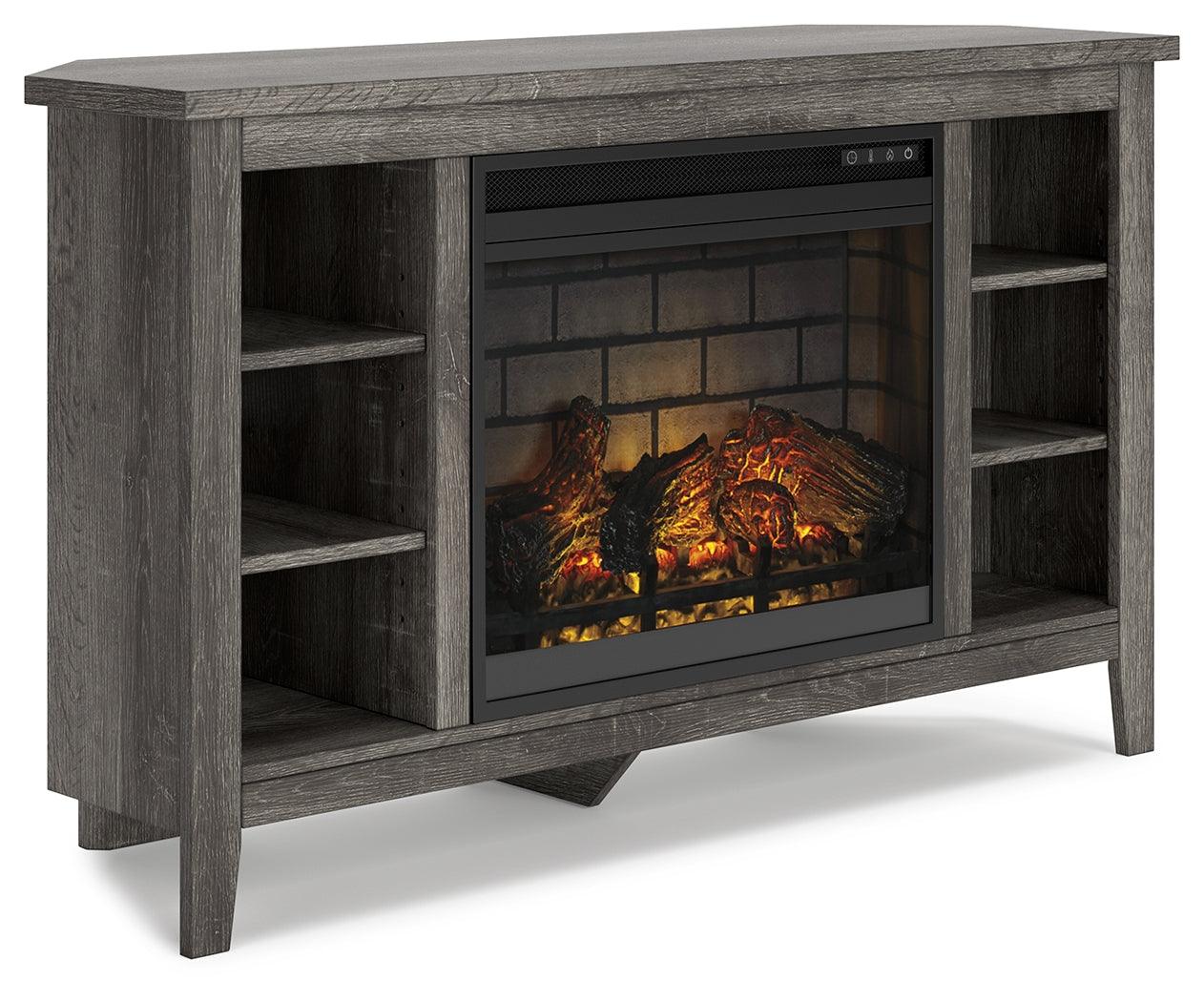 Arlenbry Gray Corner Tv Stand With Electric Fireplace W275W6 - Ella Furniture