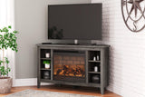 Arlenbry Gray Corner Tv Stand With Electric Fireplace W275W6 - Ella Furniture