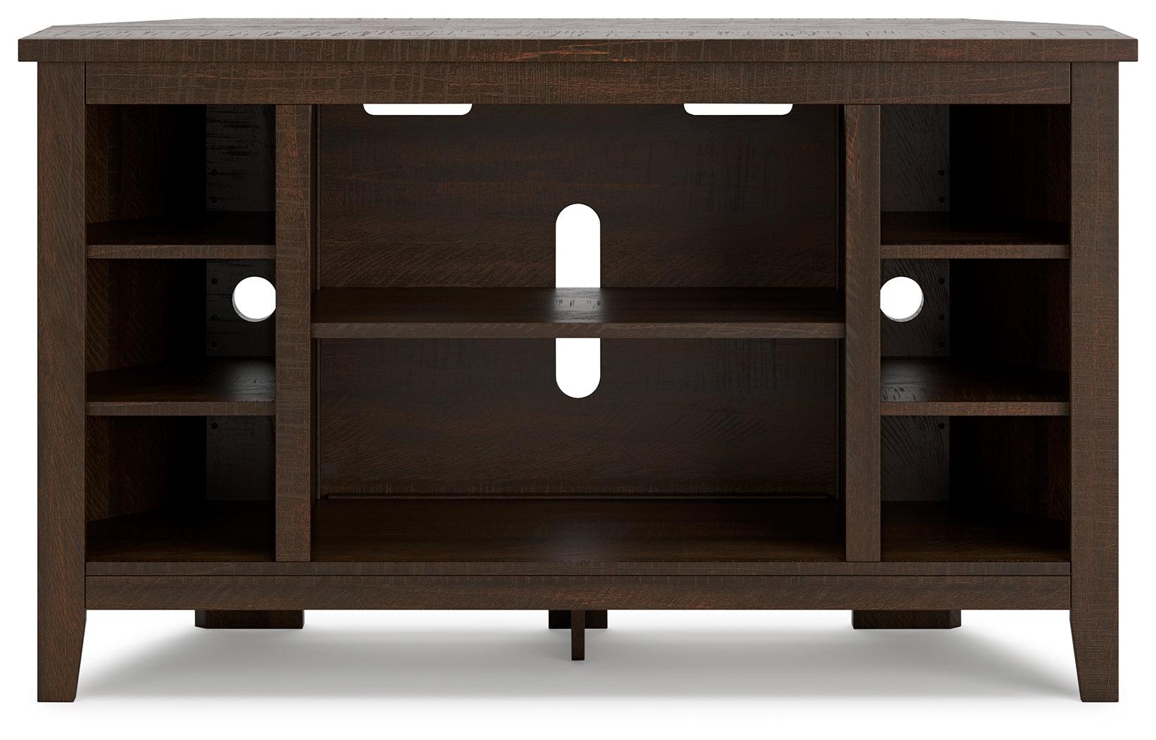 Camiburg Warm Brown Corner Tv Stand