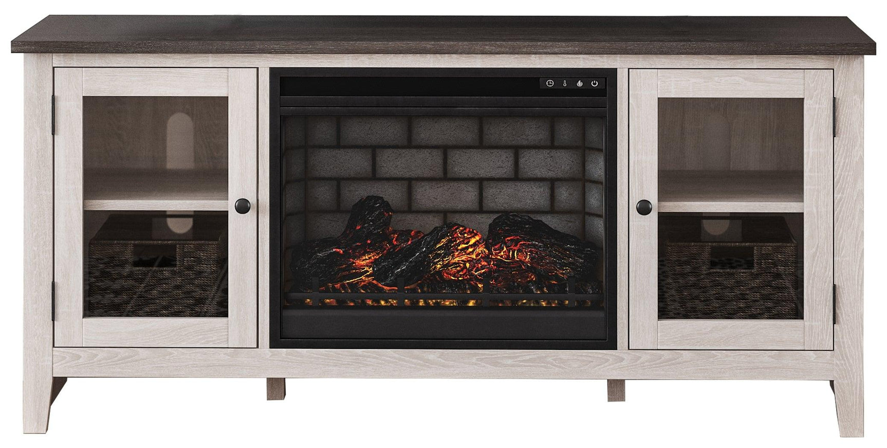 Dorrinson Two-tone 60" Tv Stand With Electric Fireplace W287W3 - Ella Furniture