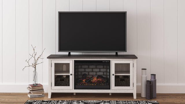 Dorrinson Two-tone 60" Tv Stand With Electric Fireplace W287W3 - Ella Furniture