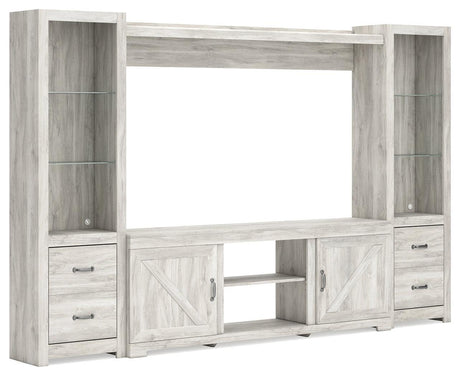 Bellaby Whitewash 4-Piece Entertainment Center - Ella Furniture