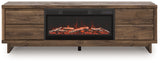 Zadilyn Brown 72" TV Stand with Electric Fireplace
