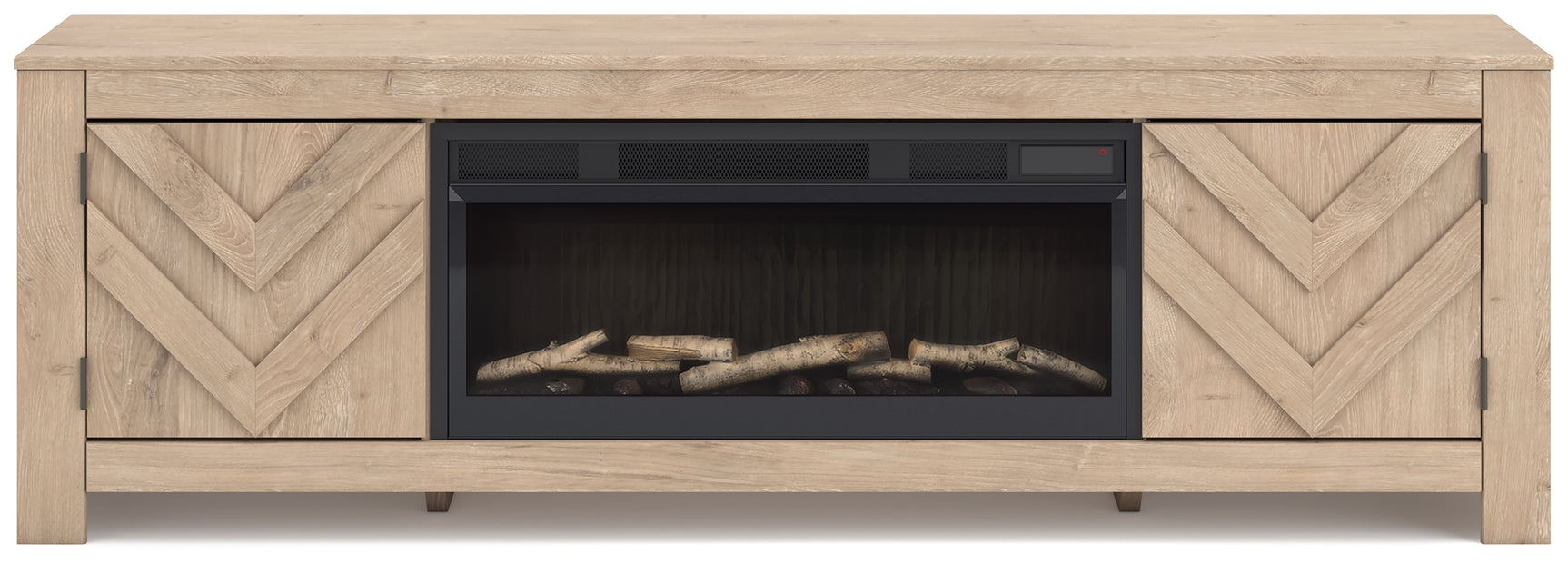 Cayboni Tan 71" TV Stand with Electric Fireplace