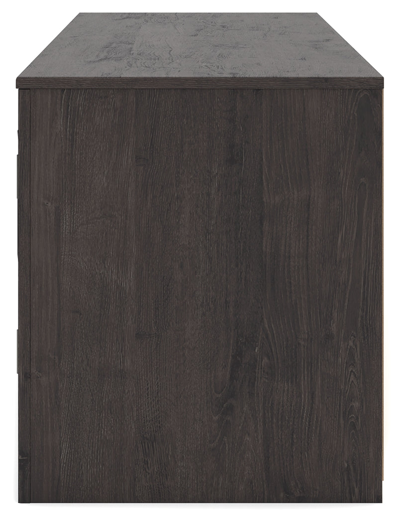 Cayboni Black 71" TV Stand with Electric Fireplace