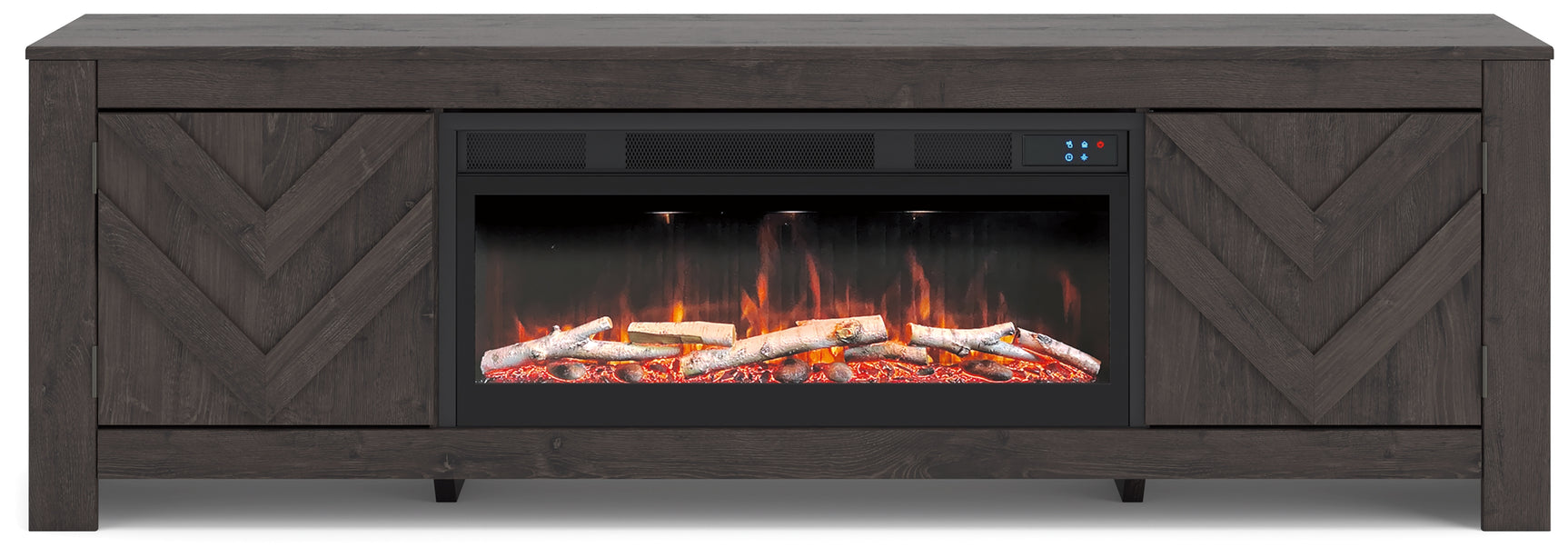 Cayboni Black 71" TV Stand with Electric Fireplace