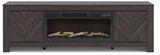 Cayboni Black 71" TV Stand with Electric Fireplace