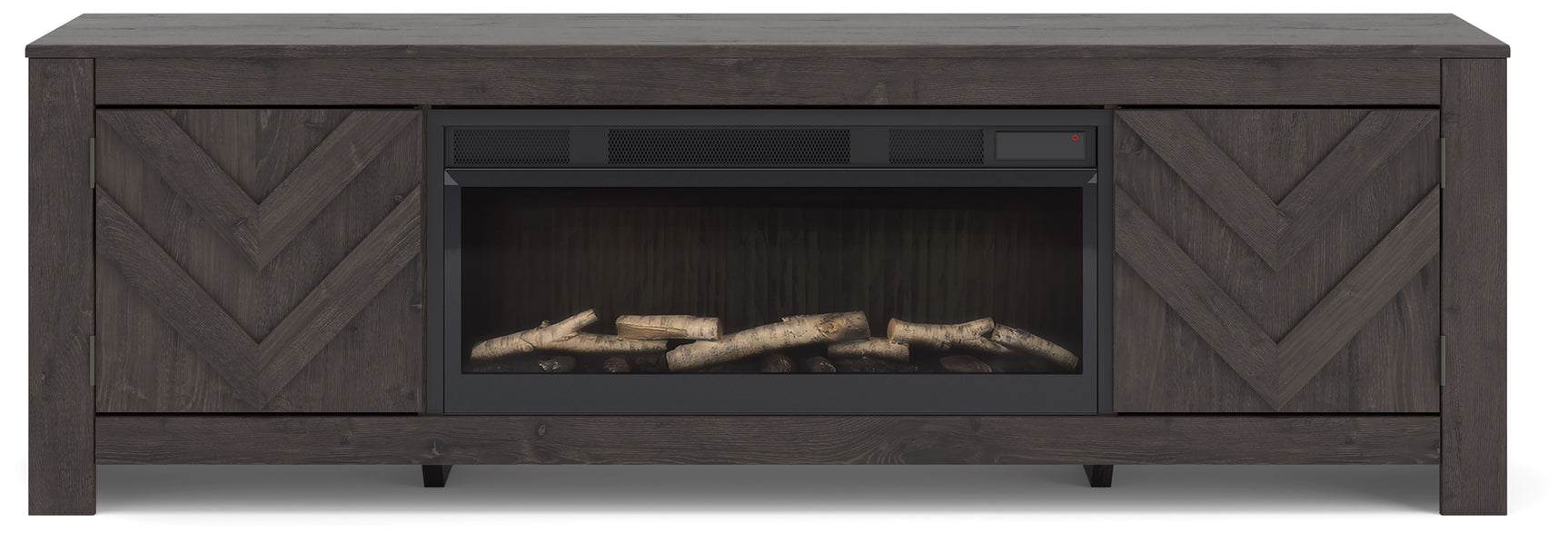 Cayboni Black 71" TV Stand with Electric Fireplace