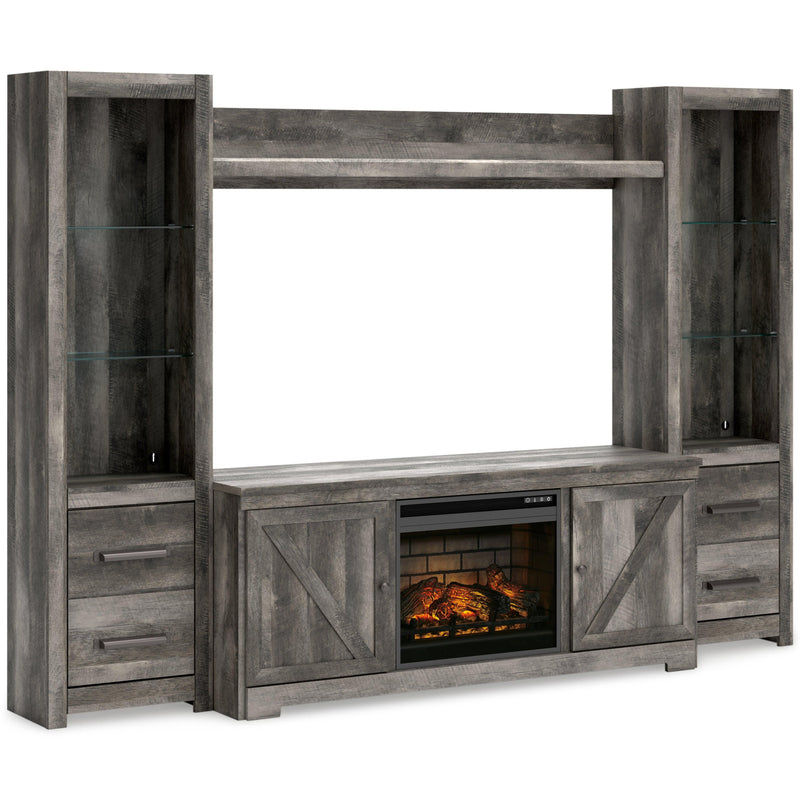 Wynnlow Gray 4-Piece Entertainment Center With Electric Fireplace W440W8 - Ella Furniture