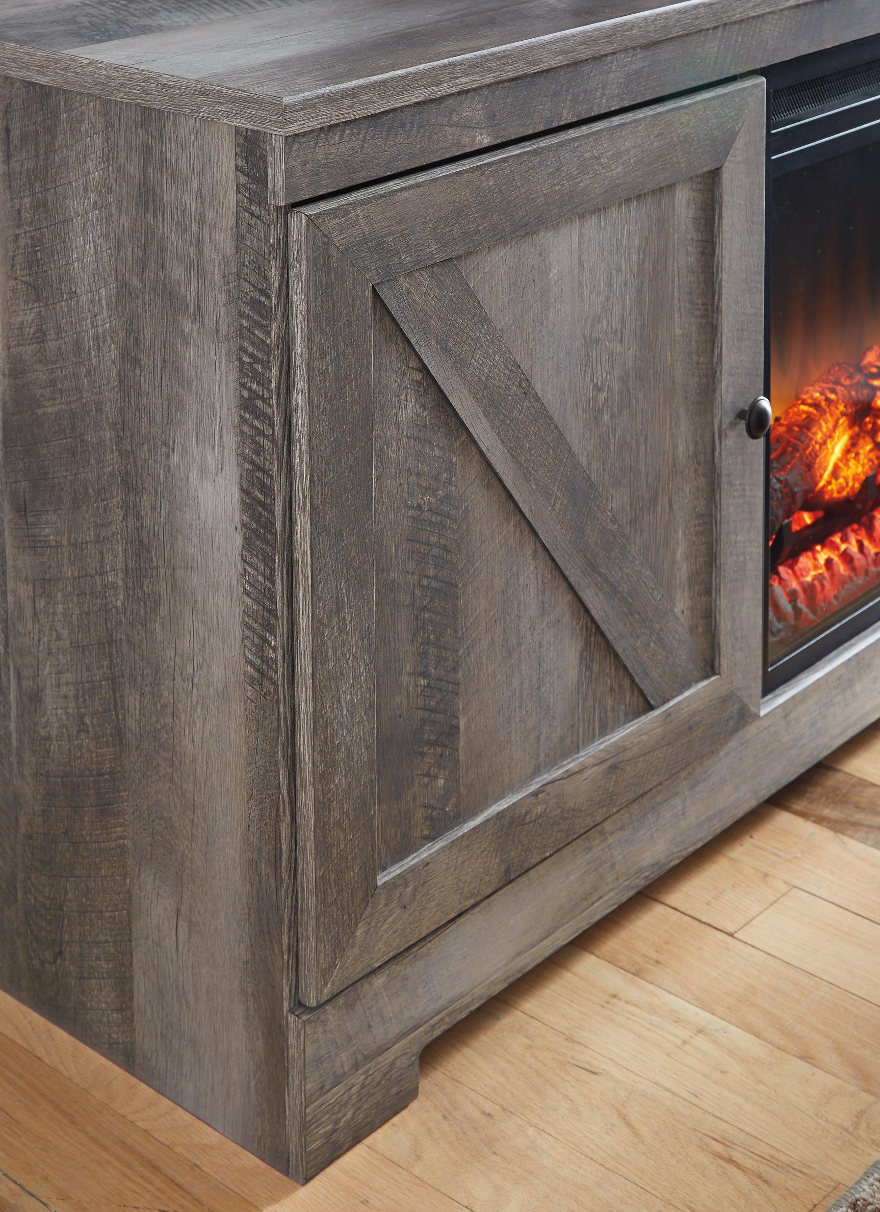 Wynnlow Gray 63" Tv Stand With Electric Fireplace - Ella Furniture