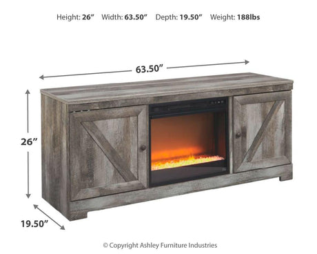 Wynnlow Gray 63" Tv Stand With Electric Fireplace - Ella Furniture