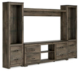 Trinell Brown 4-Piece Entertainment Center - Ella Furniture