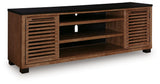 Kallari Warm Brown/Black 84" TV Stand