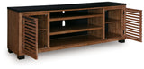 Kallari Warm Brown/Black 84" TV Stand