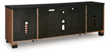 Kallari Warm Brown/Black 84" TV Stand