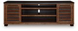 Kallari Warm Brown/Black 84" TV Stand