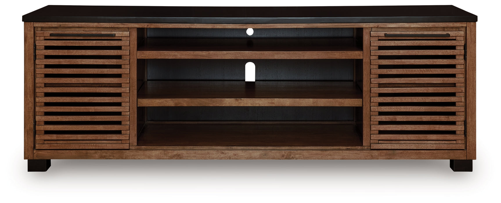 Kallari Warm Brown/Black 84" TV Stand