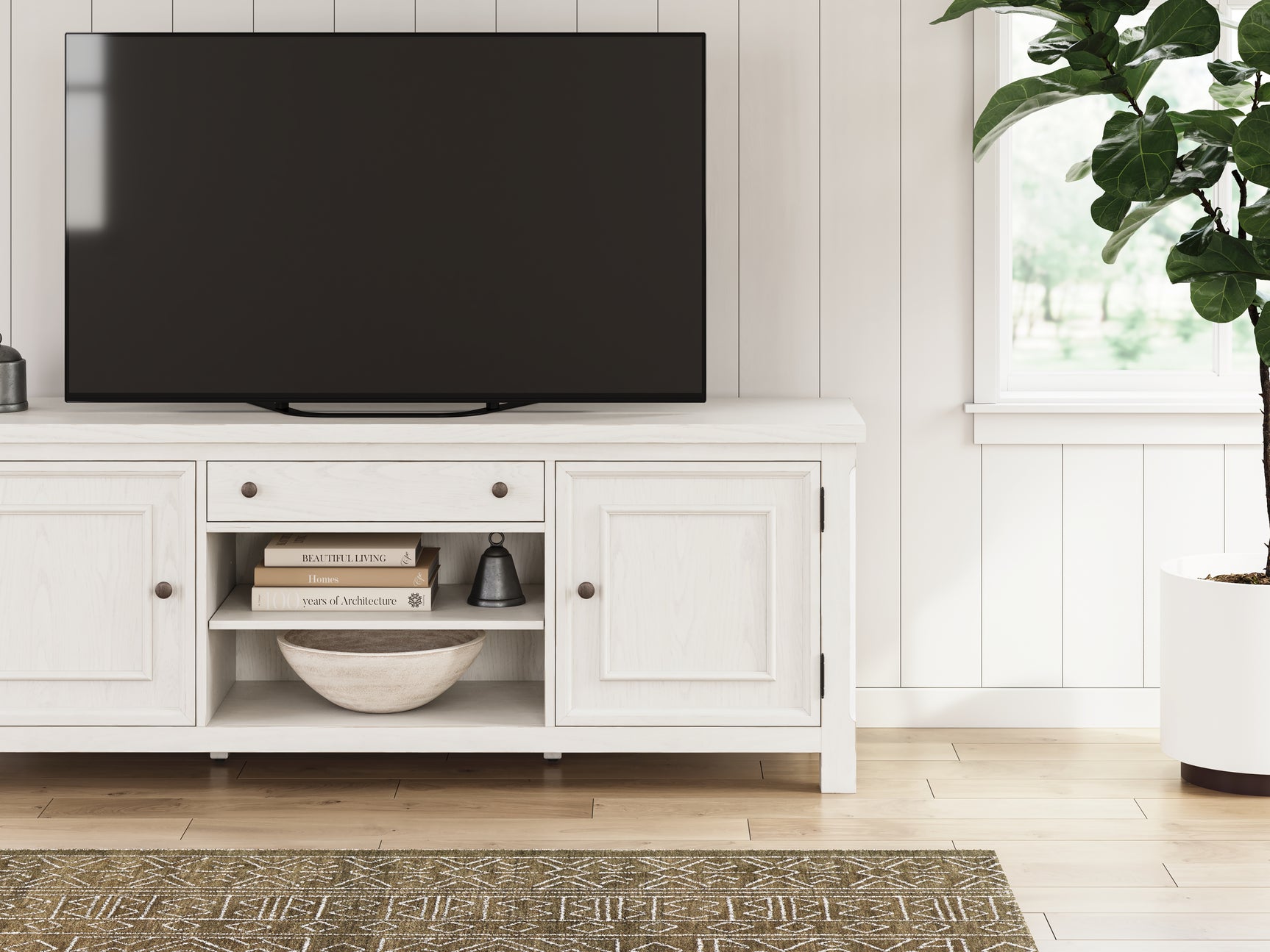 Robbinsdale Antique White 72" TV Stand