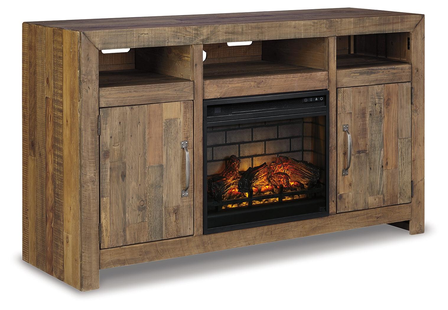 Sommerford Brown 62" Tv Stand With Electric Fireplace W775W4 - Ella Furniture