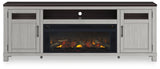 Darborn 88" Gray Brown TV Stand with Electric Fireplace