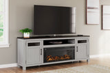 Darborn Gray/brown 88" Tv Stand With Electric Fireplace