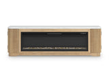 Camdill Light Brown 80" TV Stand with Electric Fireplace