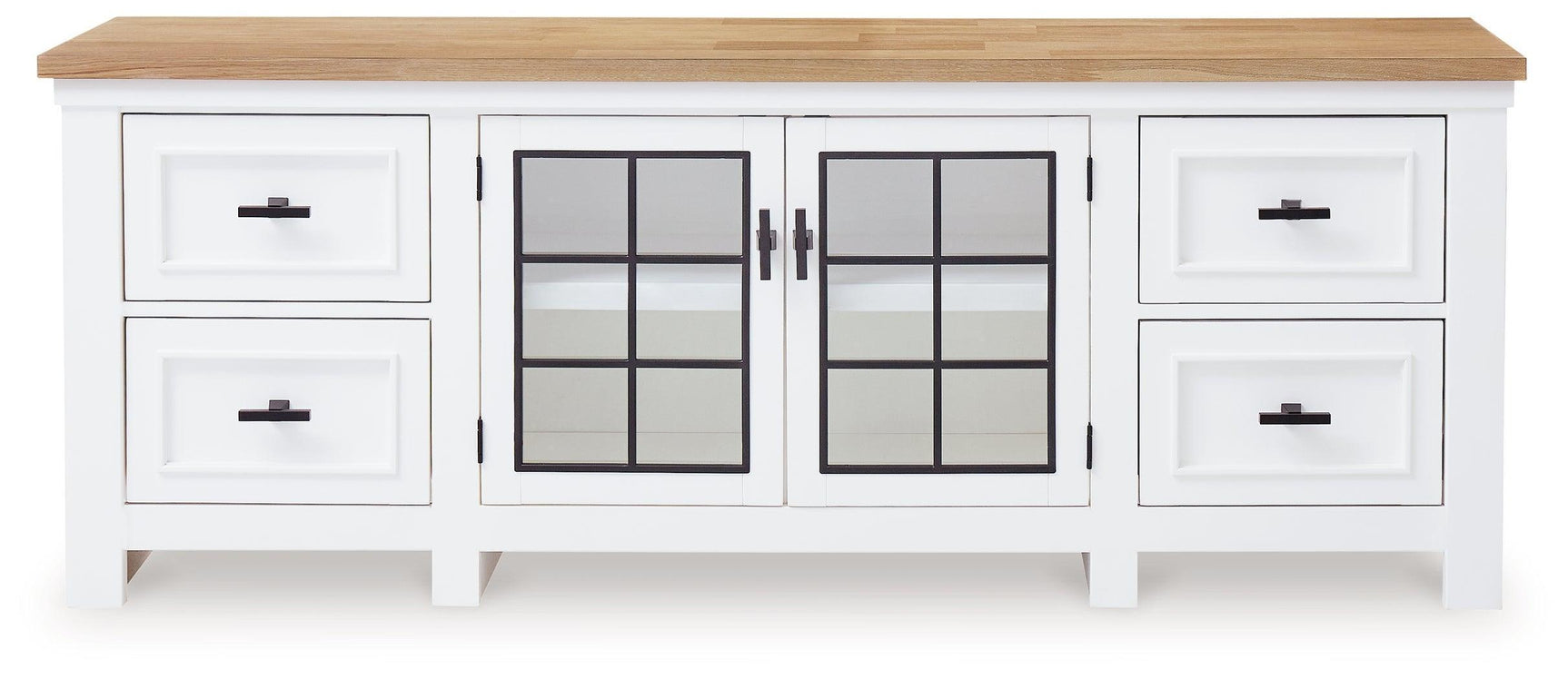 Ashbryn White Natural 74" Tv Stand