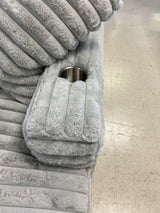 Kelly Oversized Corduroy Gray 123" Sectional with Cupholders