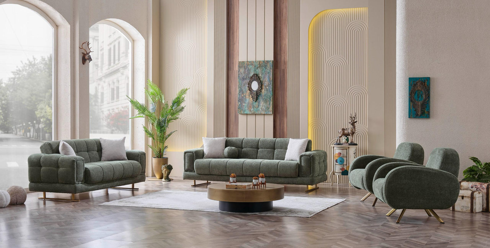 Cove Green Boucle Living Room Set [ETA: 05/30]