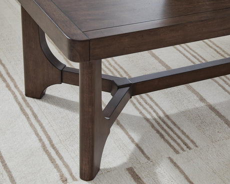 Korestone Dark Brown Coffee Table with 2 End Tables — detail view